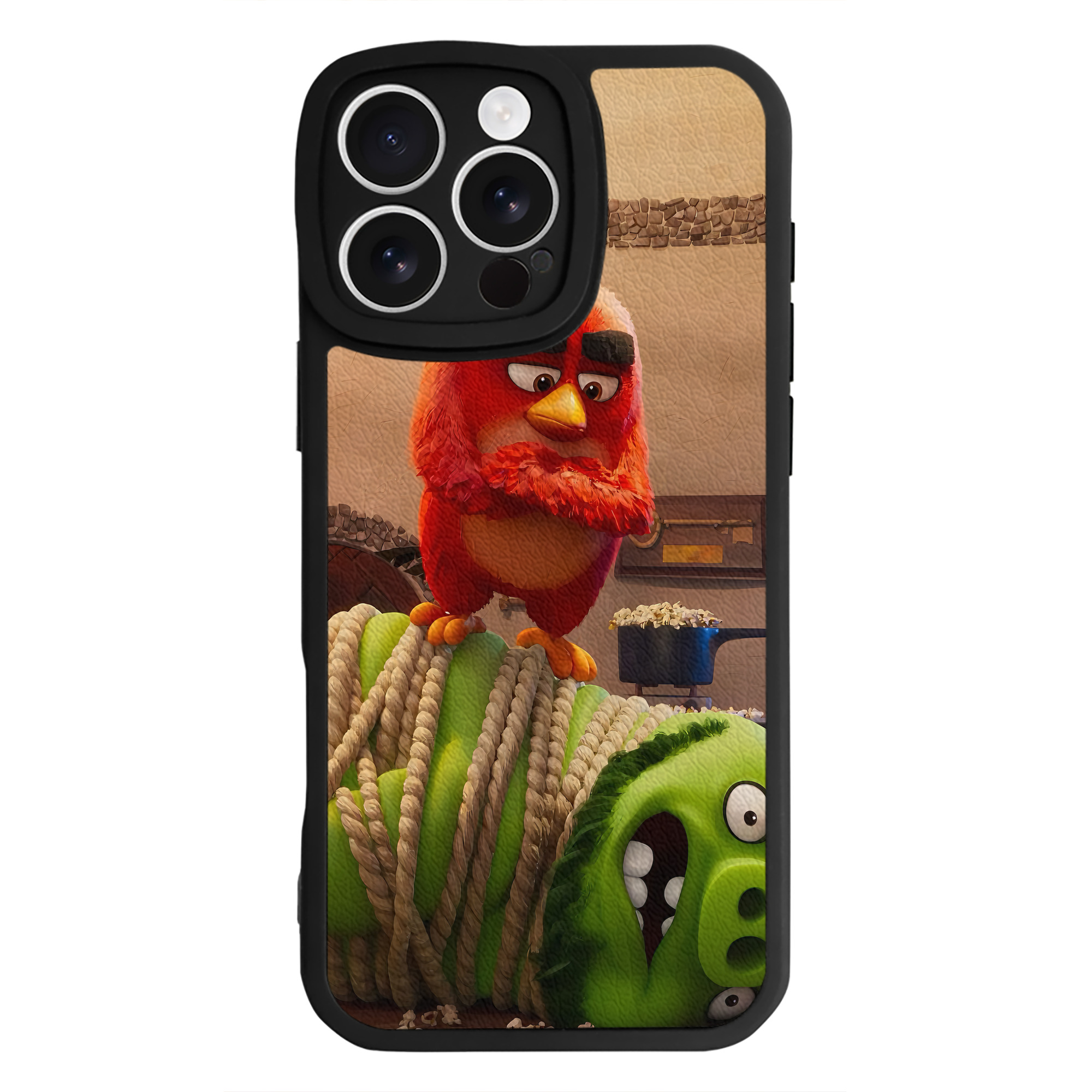 （画像用） Angry Birds アングリーバード 【iPhone 16シリーズ対応】シリコンスマホケース（レザー調） 材質：シリコン